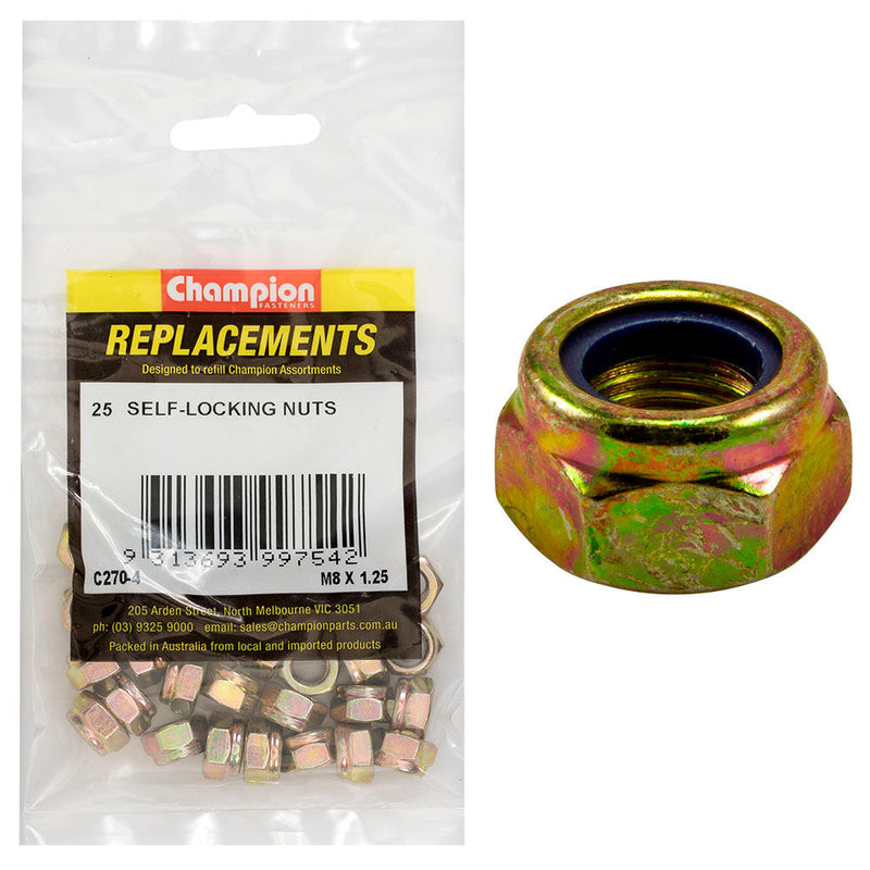 Champion Fasteners Hex Nut Self Locking Nylon Insert M8 X