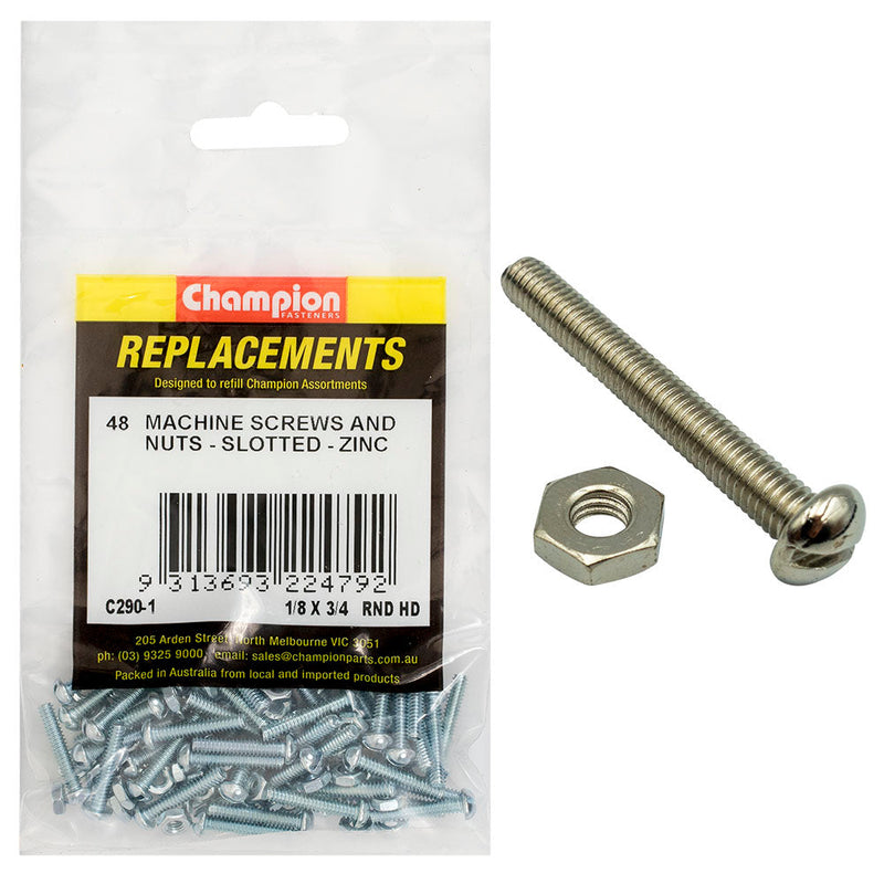 Champion Fasteners Machine Screw Round Head Slotted & Hex