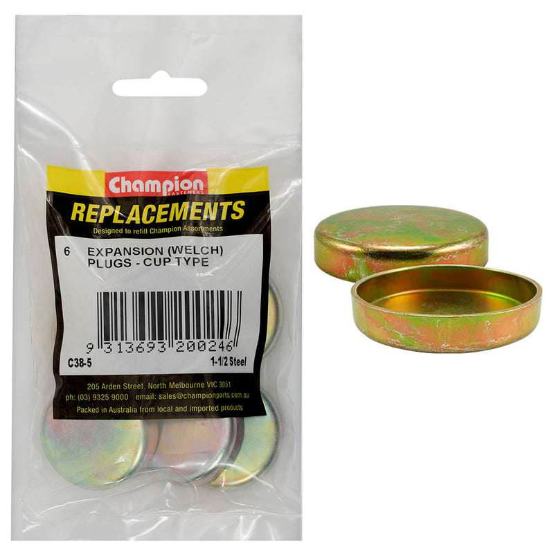 Champion Fasteners Welch Plug Cup Steel 1/2In C38-5