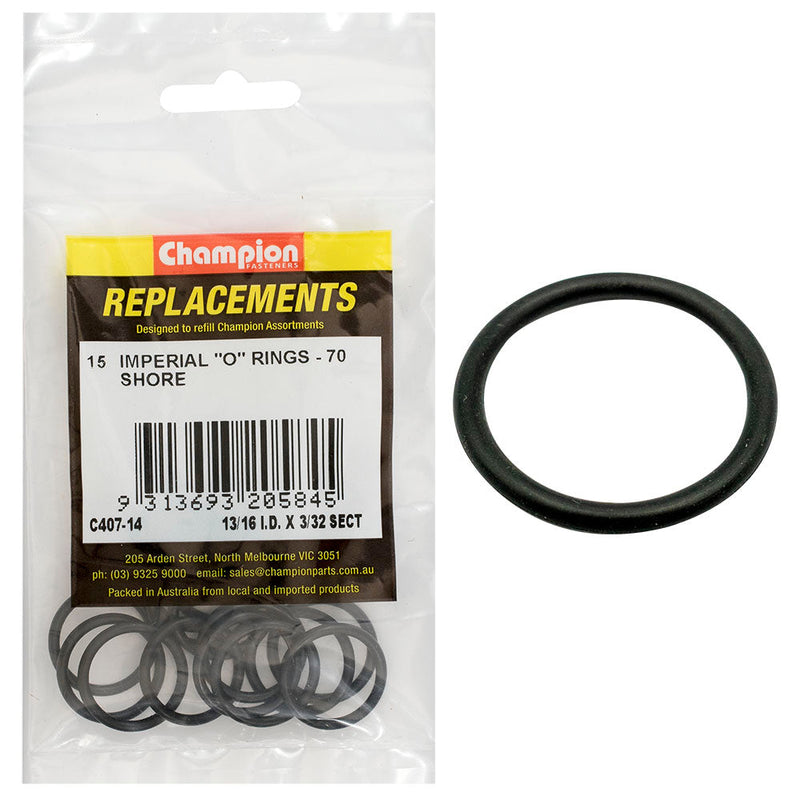 Champion Fasteners O Ring Nitrile Rubber 70 Shore 13/16In