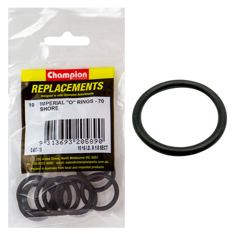 Champion Fasteners O Ring Nitrile Rubber 70 Shore 15/16In