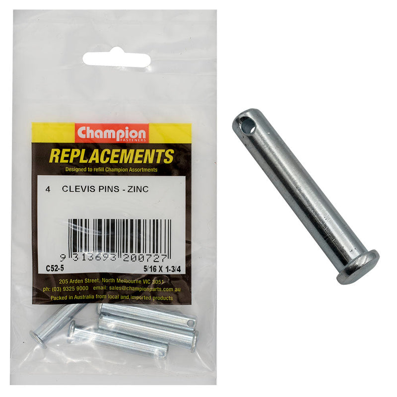 Champion Fasteners Clevis Pin 5/16In X 1 3/4In Zinc