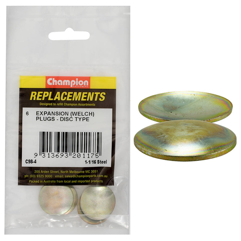 Champion Fasteners Welch Plug Disc Steel 1/16In C98-4