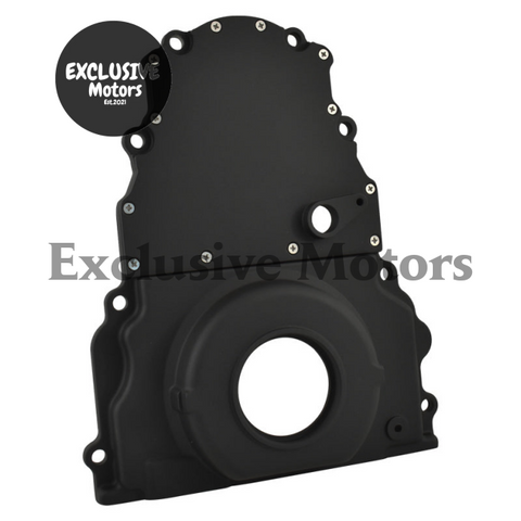 GM LS1 / LS2 / LS3 Holden / Chev Black Aluminium Timing Cover w/Cam Sensor (1997-2013)