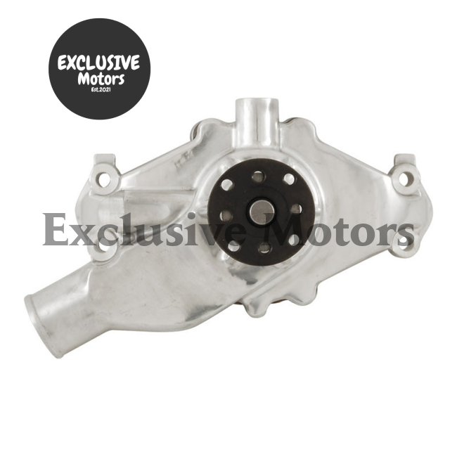 Chevrolet SB (1955-1995) Polished Aluminum Short Water Pump, Upgraded Housing