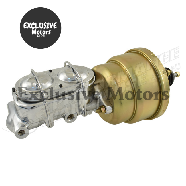 GM 1-1/8" Chrome Master Cylinder & 7" Zinc Dual Brake Booster (1964-1972)