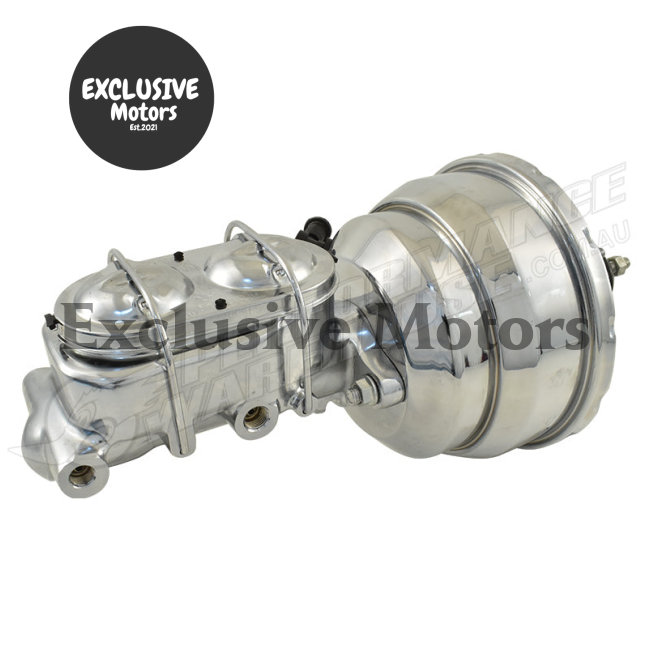GM 1-1/8" Bore Chrome Master Cylinder & 8" Dual Brake Booster (1964-1972)