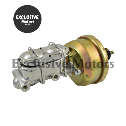 GM 1-1/8" Bore Chrome Master Cylinder & 7" Zinc Brake Booster (1964-1972)