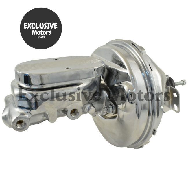 Universal 1" Bore Master Cylinder & 9" Chrome Brake Booster