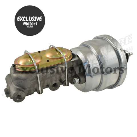 GM 1-1/8" Bore Master Cylinder & 7" Chrome Dual Brake Booster (1964-1972)