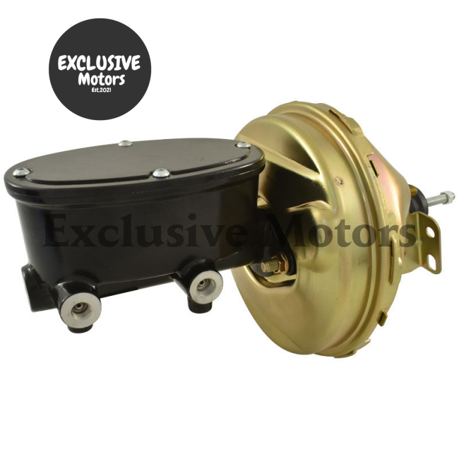 Universal Wilwood Style 9" Zinc Brake Booster & Black Master Cylinder (1977-1987)