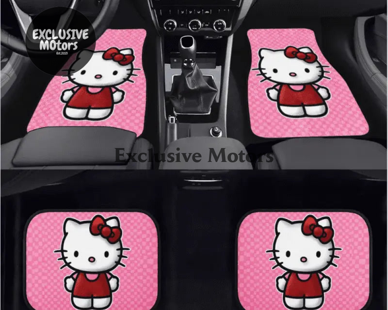 Custom Pink Kitty Cat Floor Mats