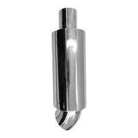 Polished Tip Exhaust Muffler Cannon 480mm Length 3" Inlet 4" Outlet