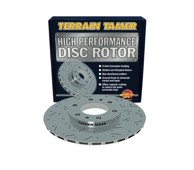 High Performance Dimpled And Slotted Front Disc Rotor - Terrain Tamer - Toyota Prado 90 Series/Toyota Surf 185 Series - Terrain Tamer