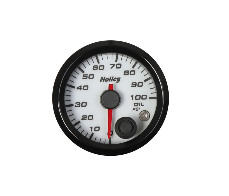Holley 26-601W Analog Style Oil Pressure Gauge White