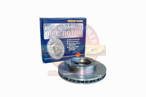 Terrain Tamer Heavy Duty Dimpled And Slotted Front Brake Rotor - Toyota Landcruiser 100 Series 98+ - Terrain Tamer