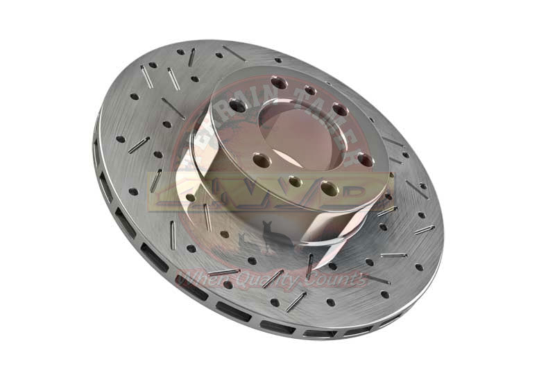 Terrain Tamer Heavy Duty Dimpled And Slotted Front Brake Rotor - Toyota Hilux KUN26 GGN25 05+ With NO VSC - Terrain Tamer