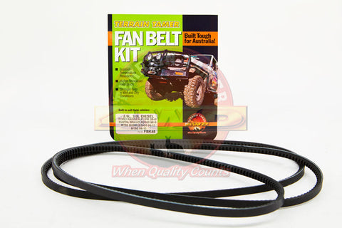 Fan Belt Kit With A/C - Terrain Tamer - Ford Courier/Mazda Bounty 99-06 2.5L - Terrain Tamer
