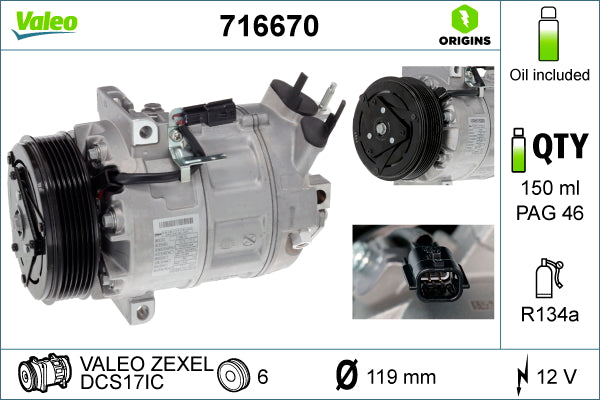 Valeo AC Compressor 716670