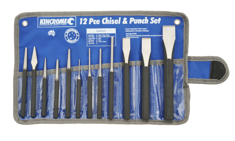 Kincrome Chisel & Punch Set 12Pc 7104