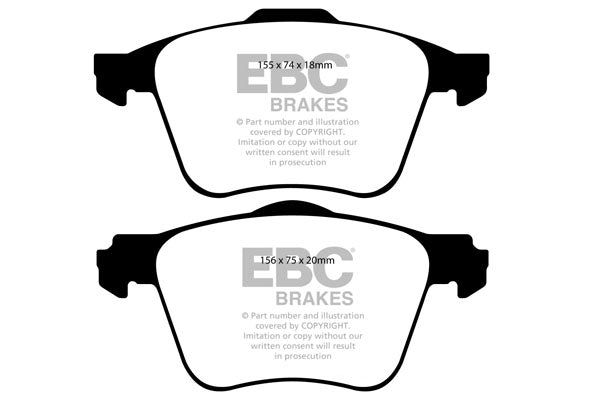 EBC Ford Mondeo 2010-On Greenstuff Front Pads DP21914