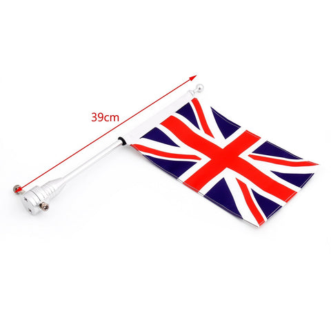 Road King Sportster 883 Generic Motorcycle Rear Flag Pole &Stripes UK Flag Mount