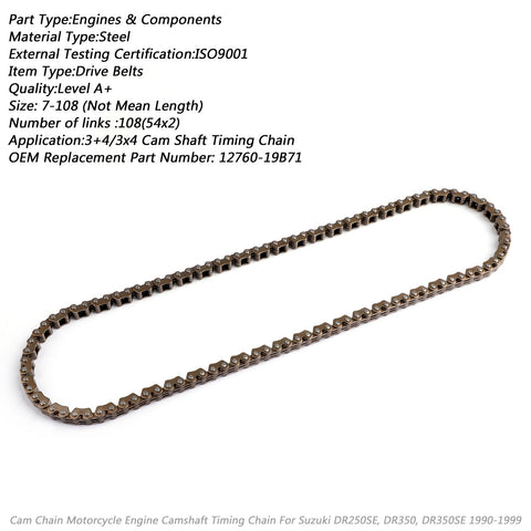 Suzuki AN250 DR250 DR350 LTF400 LTF300 12760-19B71 Generic Timing Cam Chain 108L
