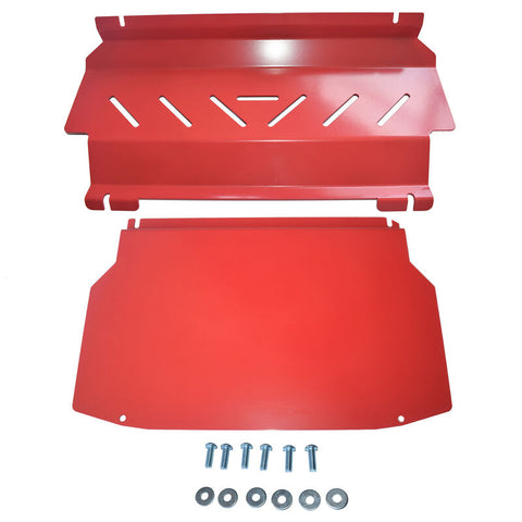 Red Bash Plate Set Fit For Mitsubishi Pajero NS NT NW NX Underbody Guard 2006-2022