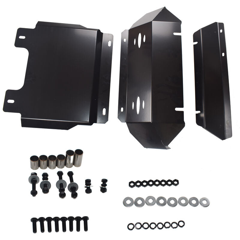 3 Pcs Bash Plate Set Sump Guard Fit For Toyota Hilux N80 SR SR5 2015-2021 Revo Black