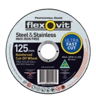 Flexovit Cut Off Disc S/S 125X2X22.2mm 66252841599