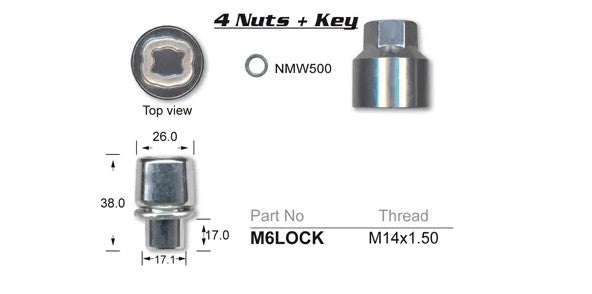 Nice Products Lock Nuts 4Pk Nice M6LOCK