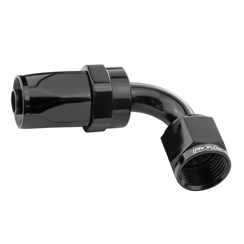 Proflow 90 Deg Hose End # 08 Black PFE103-08BK
