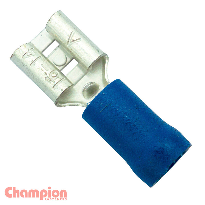 Champion Fasteners Crimp Terminal Blade Female Blue 6.3mm