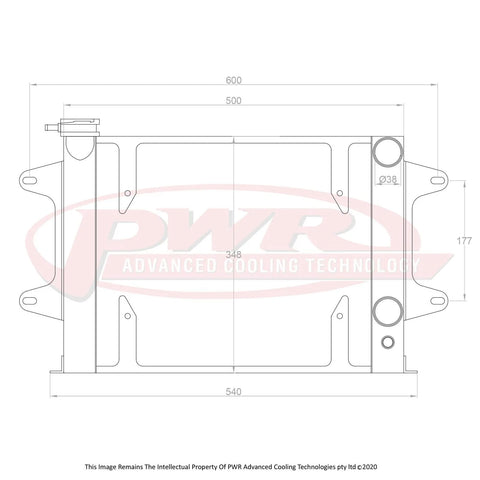 PWR PWR5357SP 55mm Radiator w/ 13" SPAL Fan Mounts | Kren Offroad NZ