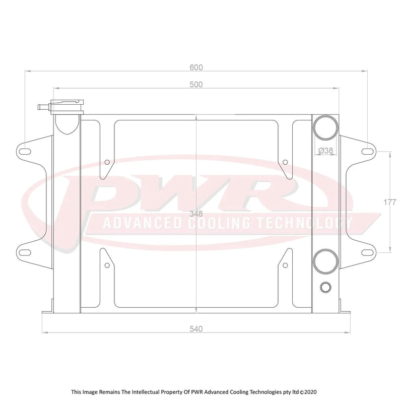PWR PWR5357SP 55mm Radiator w/ 13" SPAL Fan Mounts | Kren Offroad NZ