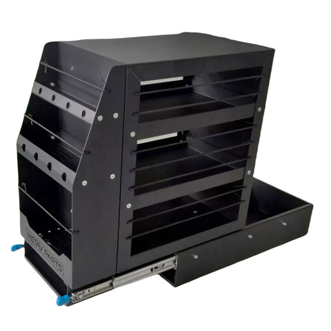 4WD 300mm Ute Canopy Slide Out Pantry Black Pull Out Aluminium