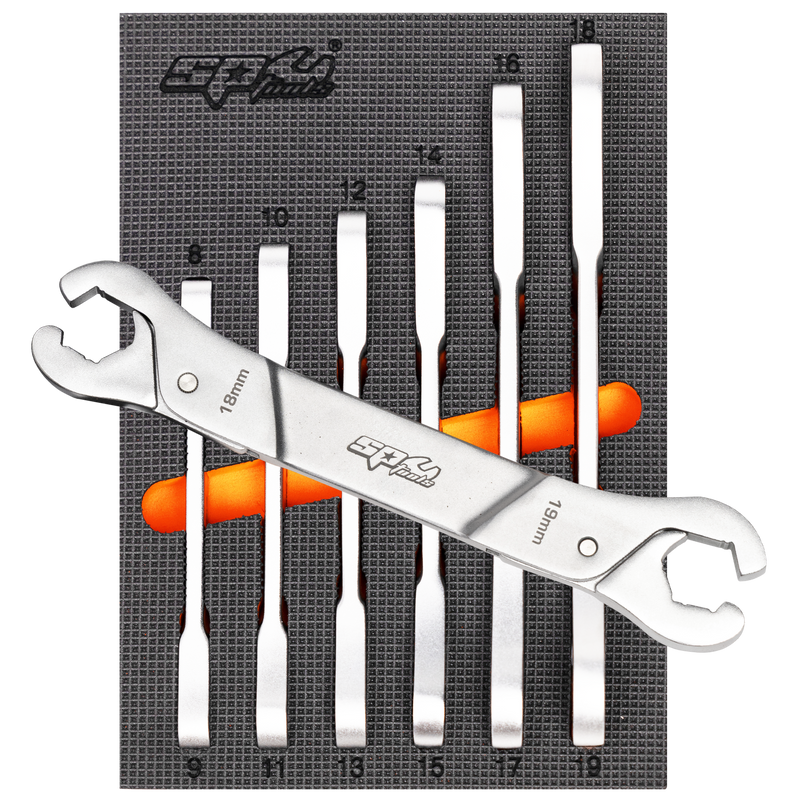 SP Tools Spanner Set Flare Nut Ratcheting 6pc (Metric/SAE