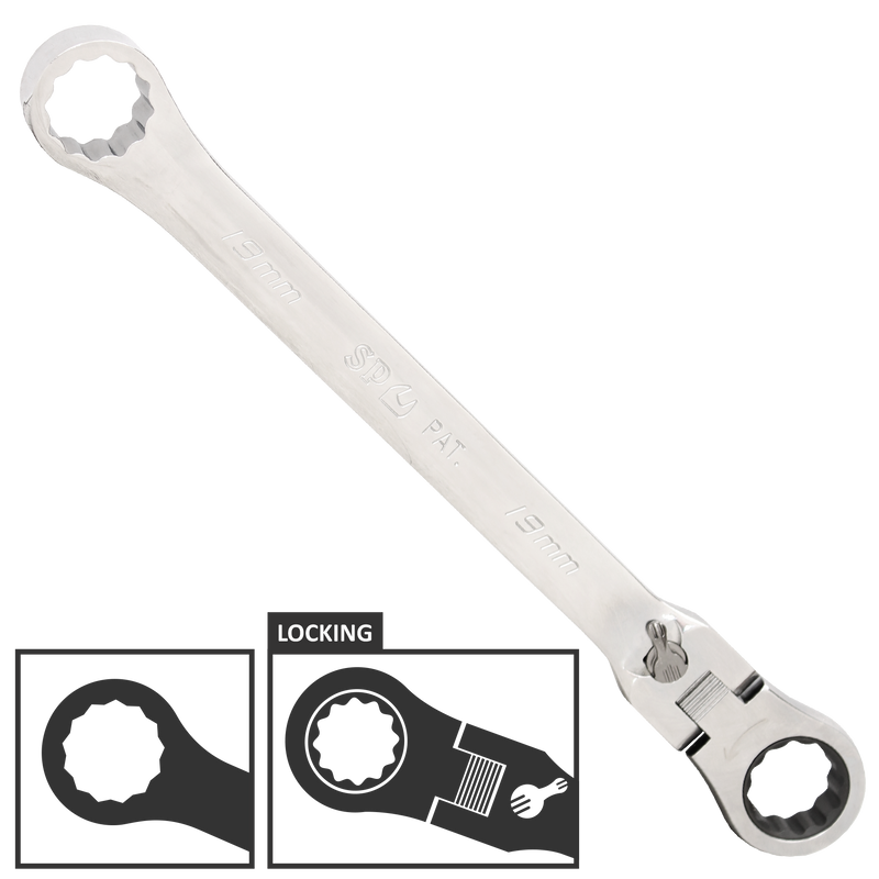 SP Tools Spanner Double Ring Geardrive Flex Head Metric