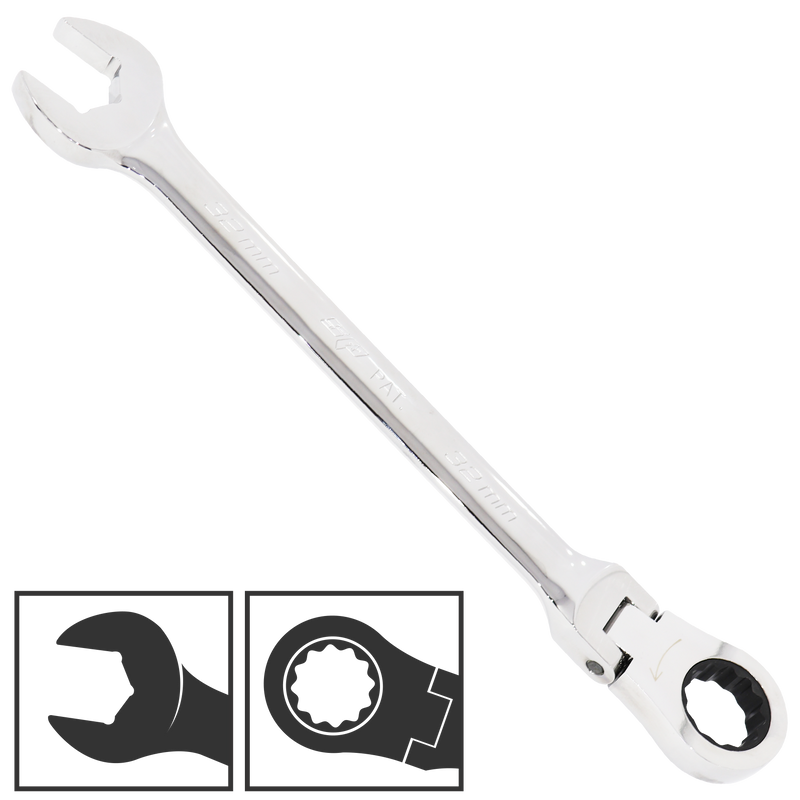 SP Tools Spanner ROE Flexhead Geardrive Metric 32mm