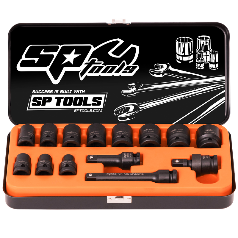 SP Tools Socket Set Impact 1/2Dr 6Pt 14pc SAE SP20315