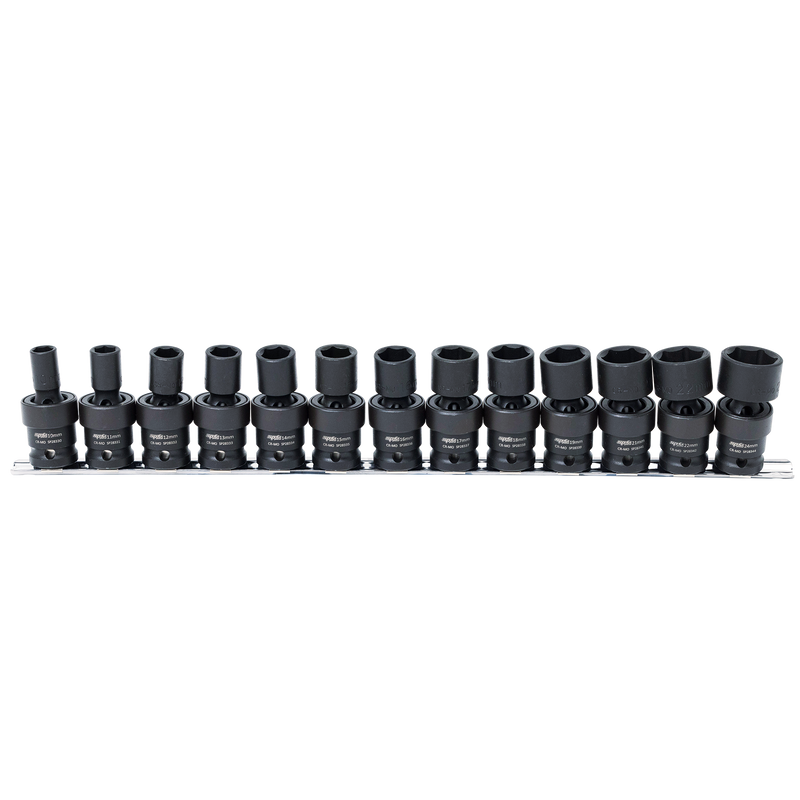 SP Tools Socket Set Impact Swivel 13pc Metric 1/2Dr 6Pt