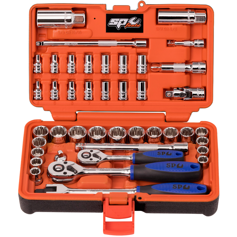 SP Tools SP20601 1/4" & 3/8" Drive Socket Set in X-Case -
