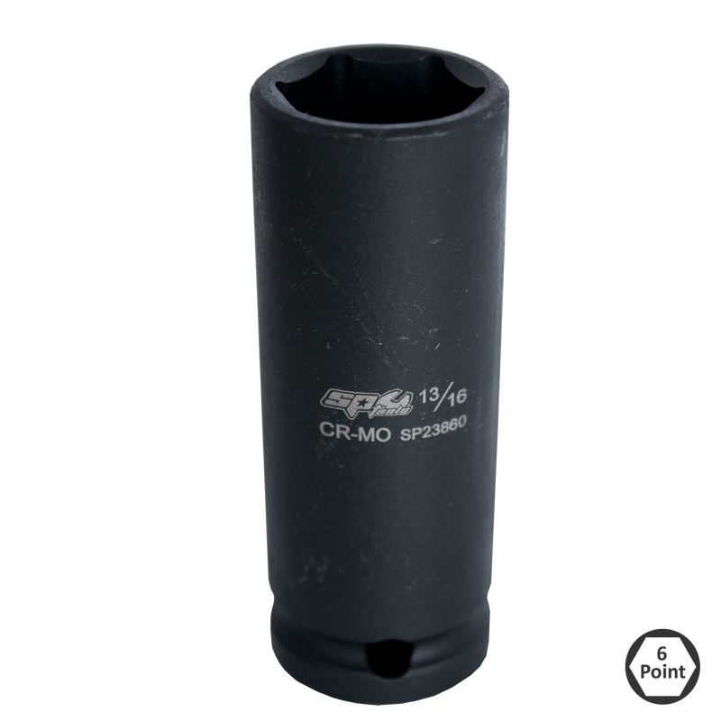 SP Tools Socket Impact 1/2" Dr 6Pt Deep SAE 9/16" SP23856