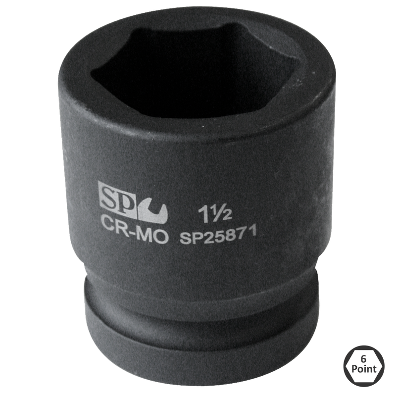SP Tools Socket Impact 1-1/2"Dr 6Pt SAE 3" SP26695