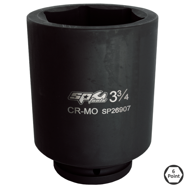 SP Tools Socket Impact 1-1/2"Dr 6Pt Deep SAE 1-5/8"