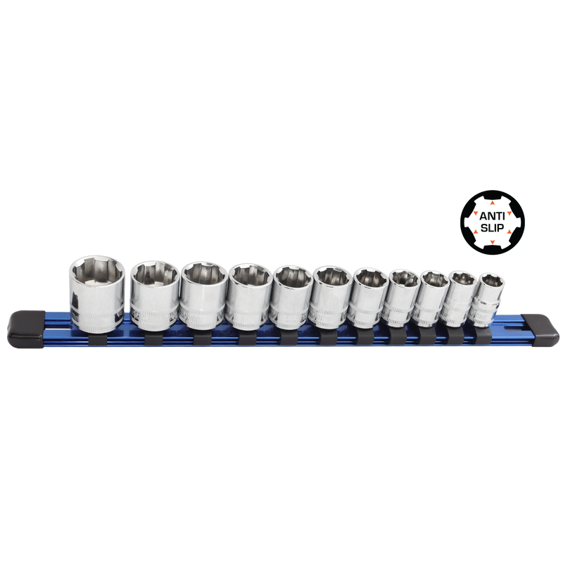 SP Tools Xtreme Grip Socket 1/4"Dr 11pc Metric 4-14mm