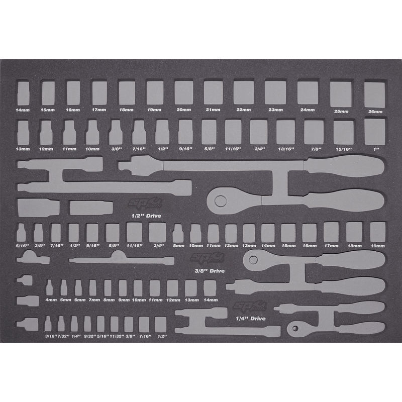 SP Tools EVA Insert Foam Tray Suits Sockets Metric/SAE &