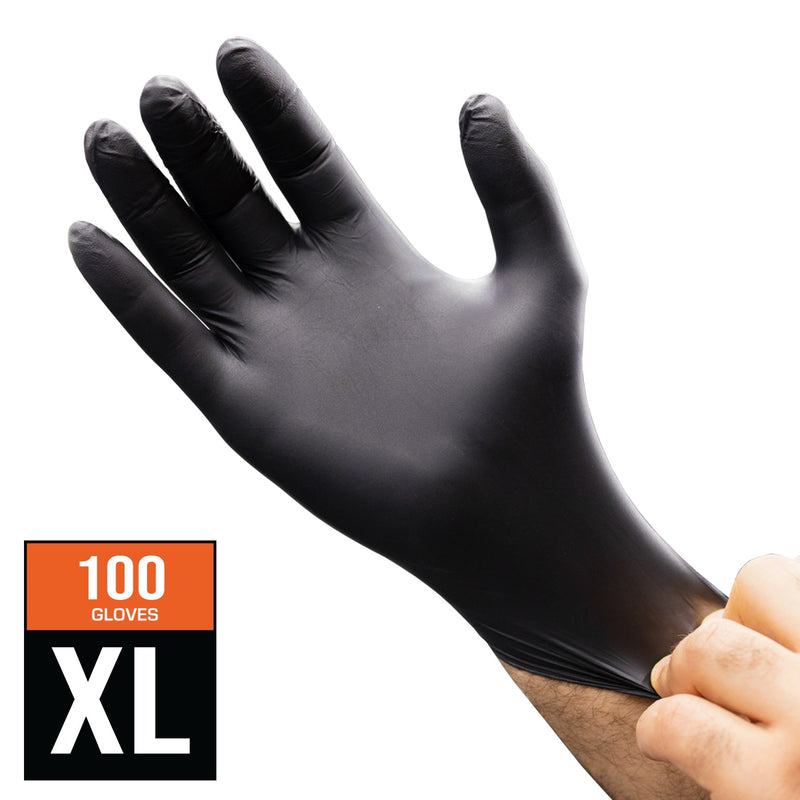 SP Tools HD Disposable Nitrile Gloves Black Large Box of
