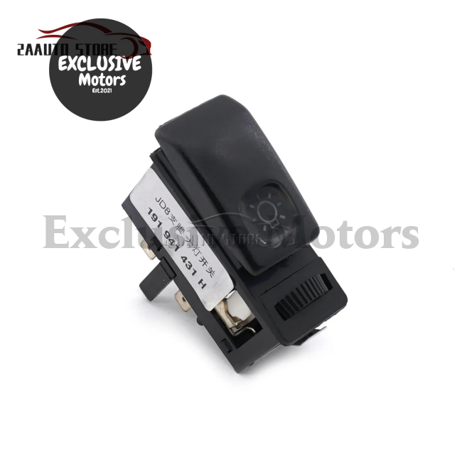 Golf MK2, Jetta II Black Headlight Fog Light Control Switch (8-Pin)