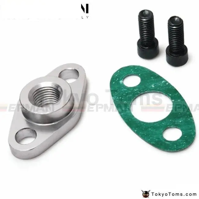 CNC Billet Turbo Oil Feed Flange 1/4 Restrictor Garrett T3/T4R Turbocharger